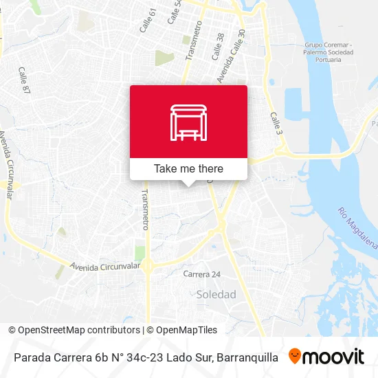 Mapa de Parada Carrera 6b N° 34c-23 Lado Sur