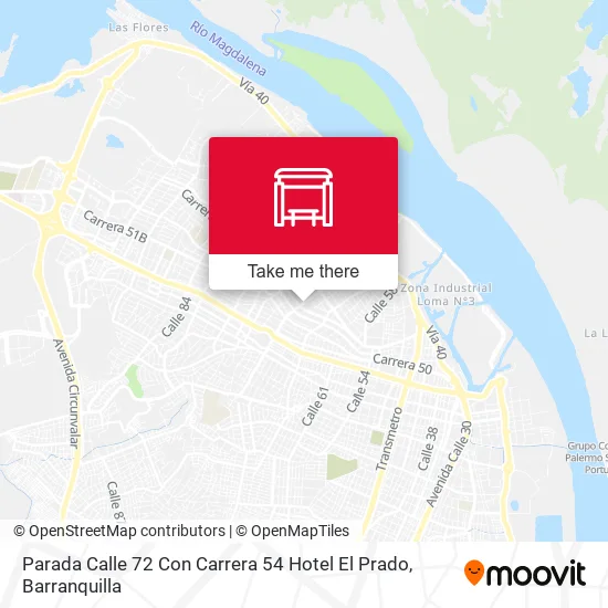 Mapa de Parada Calle 72 Con Carrera 54 Hotel El Prado