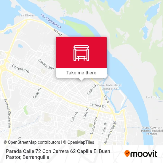 Mapa de Parada Calle 72 Con Carrera 62 Capilla El Buen Pastor