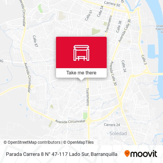 Parada Carrera 8 N° 47-117 Lado Sur map