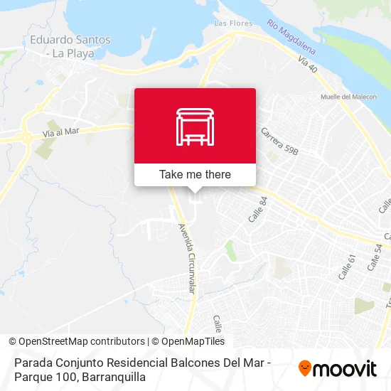 Mapa de Parada Conjunto Residencial Balcones Del Mar - Parque 100