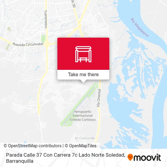 Mapa de Parada Calle 37 Con Carrera 7c Lado Norte Soledad