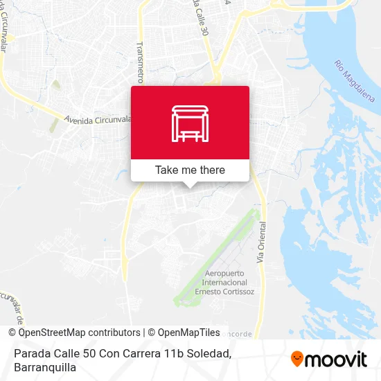 Mapa de Parada Calle 50 Con Carrera 11b Soledad