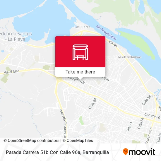 Mapa de Parada Carrera 51b Con Calle 96a