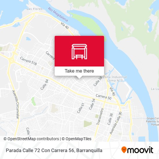 Mapa de Parada Calle 72 Con Carrera 56