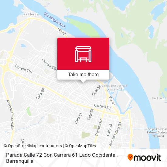 Mapa de Parada Calle 72 Con Carrera 61 Lado Occidental