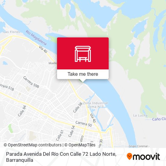 Parada Avenida Del Río Con Calle 72 Lado Norte map