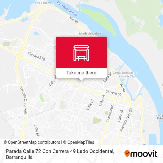 Mapa de Parada Calle 72 Con Carrera 49 Lado Occidental