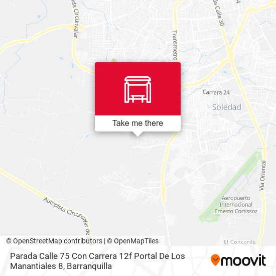 Mapa de Parada Calle 75 Con Carrera 12f Portal De Los Manantiales 8