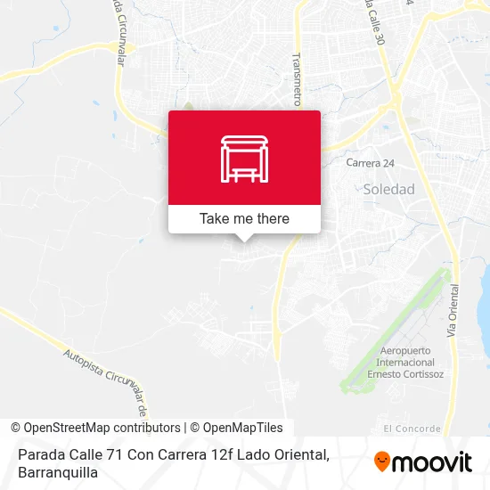 Mapa de Parada Calle 71 Con Carrera 12f Lado Oriental