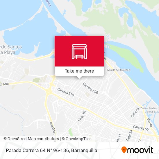 Mapa de Parada Carrera 64 N° 96-136