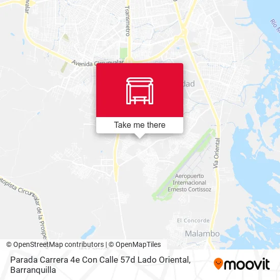 Mapa de Parada Carrera 4e Con Calle 57d Lado Oriental