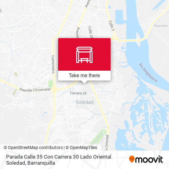 Parada Calle 35 Con Carrera 30 Lado Oriental Soledad map