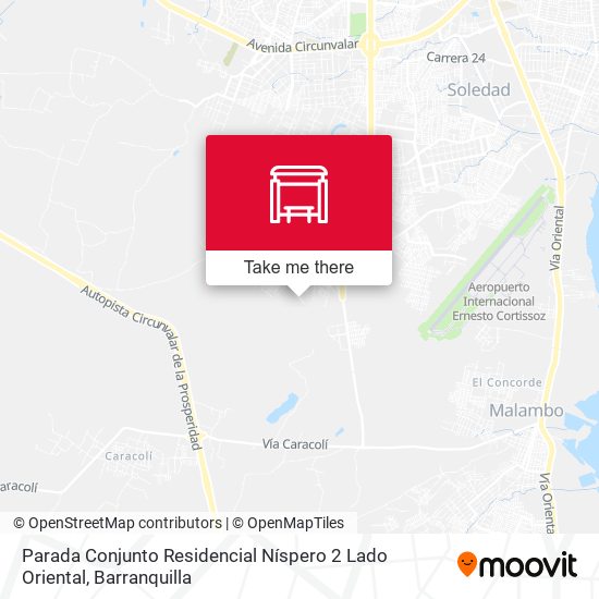 Mapa de Parada Conjunto Residencial Níspero 2 Lado Oriental