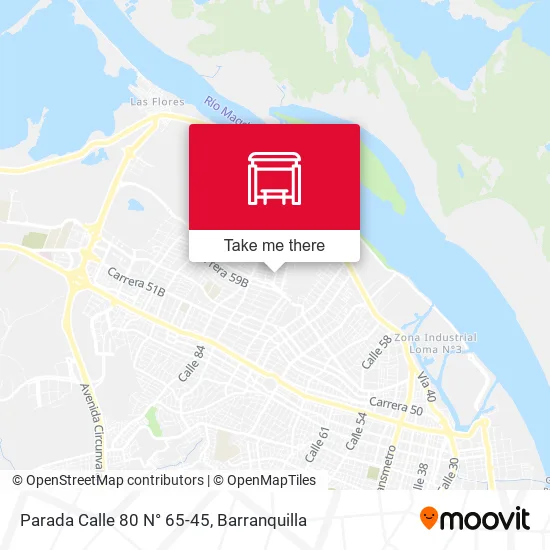 Mapa de Parada Calle 80 N° 65-45