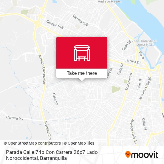 Mapa de Parada Calle 74b Con Carrera 26c7 Lado Noroccidental