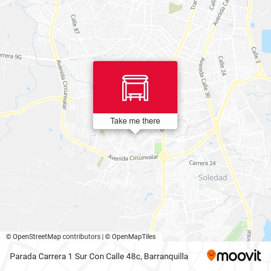 Mapa de Parada Carrera 1 Sur Con Calle 48c