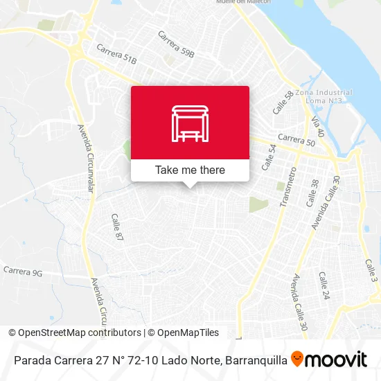 Mapa de Parada Carrera 27 N° 72-10 Lado Norte