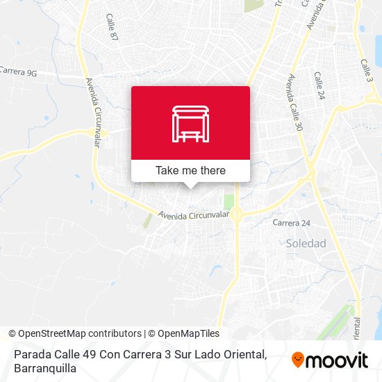 Parada Calle 49 Con Carrera 3 Sur Lado Oriental map