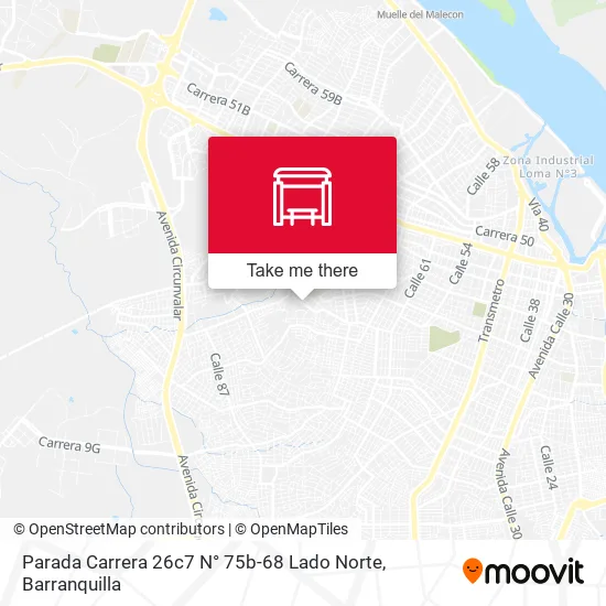 Mapa de Parada Carrera 26c7 N° 75b-68 Lado Norte