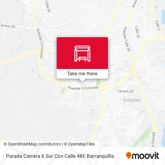 Mapa de Parada Carrera 6 Sur Con Calle 48f