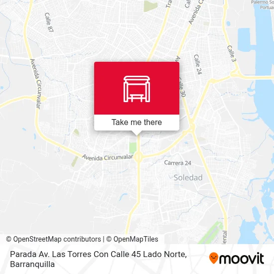 Mapa de Parada Av. Las Torres Con Calle 45 Lado Norte