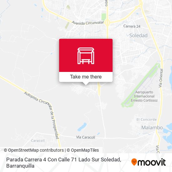 Parada Carrera 4 Con Calle 71 Lado Sur Soledad map