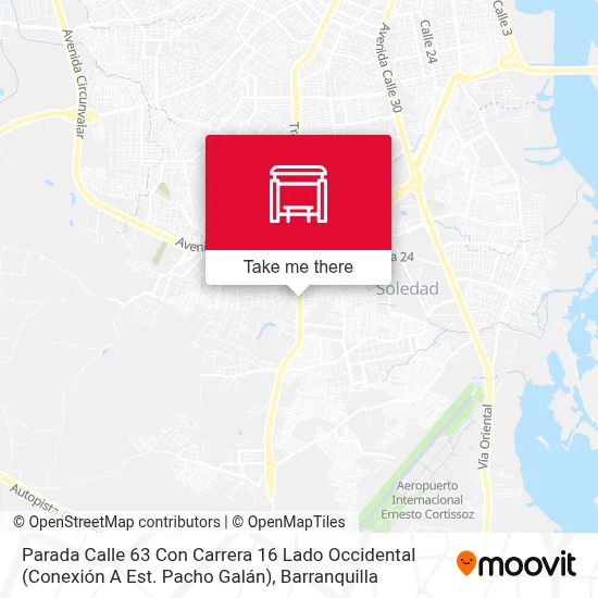 Mapa de Parada Calle 63 Con Carrera 16 Lado Occidental (Conexión A Est. Pacho Galán)