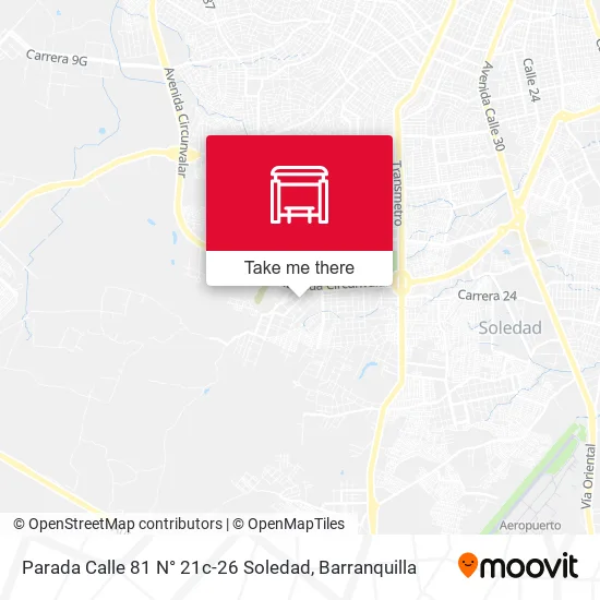 Mapa de Parada Calle 81 N° 21c-26 Soledad
