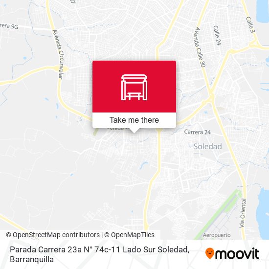 Parada Carrera 23a N° 74c-11 Lado Sur Soledad map