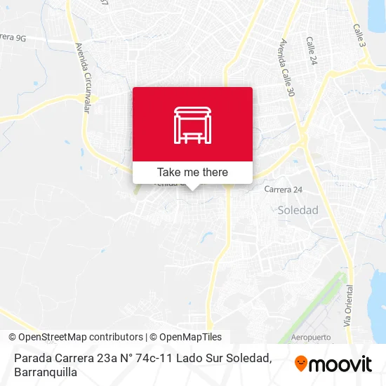 Mapa de Parada Carrera 23a N° 74c-11 Lado Sur Soledad