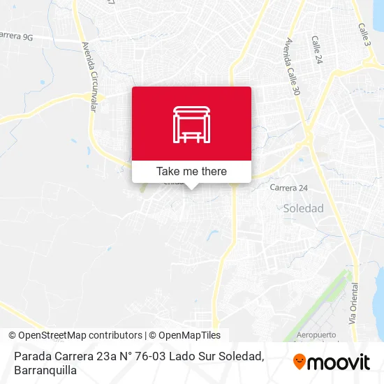 Mapa de Parada Carrera 23a N° 76-03 Lado Sur Soledad