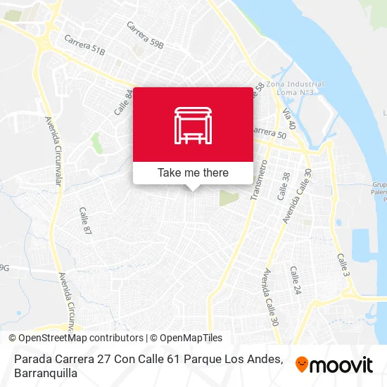 Mapa de Parada Carrera 27 Con Calle 61 Parque Los Andes