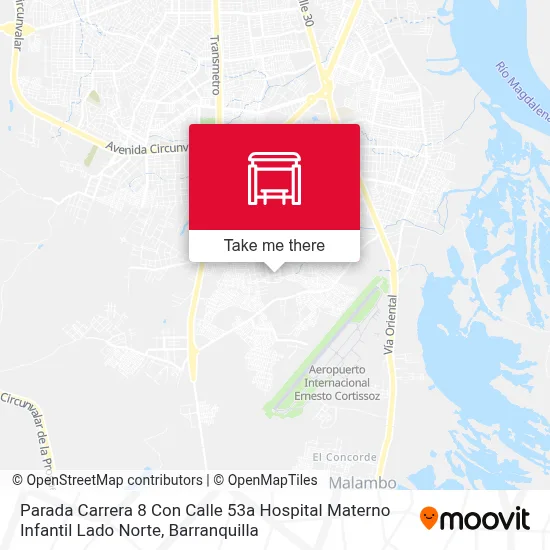 Mapa de Parada Carrera 8 Con Calle 53a Hospital Materno Infantil Lado Norte
