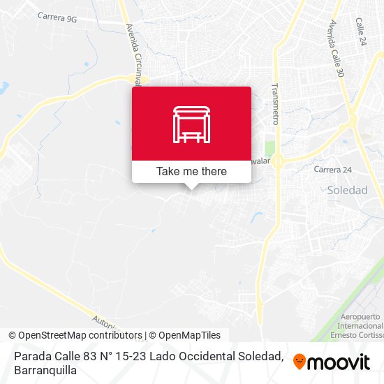 Mapa de Parada Calle 83 N° 15-23 Lado Occidental Soledad