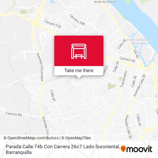 Mapa de Parada Calle 74b Con Carrera 26c7 Lado Suroriental