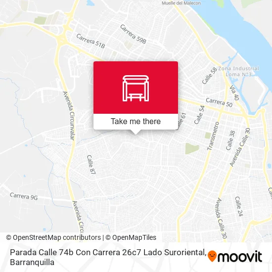 Mapa de Parada Calle 74b Con Carrera 26c7 Lado Suroriental