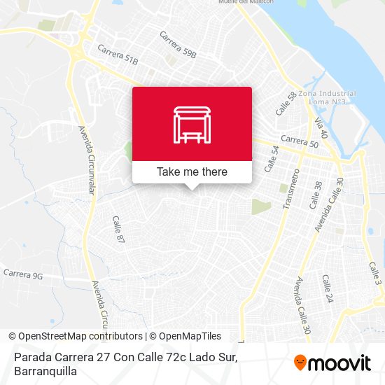Mapa de Parada Carrera 27 Con Calle 72c Lado Sur