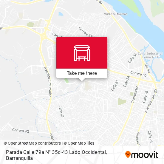 Mapa de Parada Calle 79a N° 35c-43 Lado Occidental