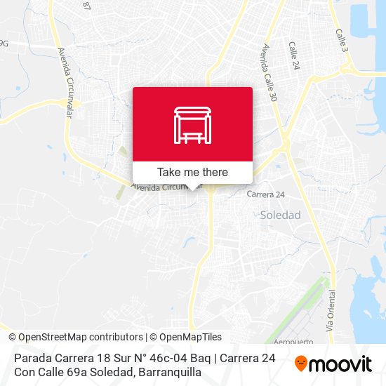Mapa de Parada Carrera 18 Sur N° 46c-04 Baq | Carrera 24 Con Calle 69a Soledad
