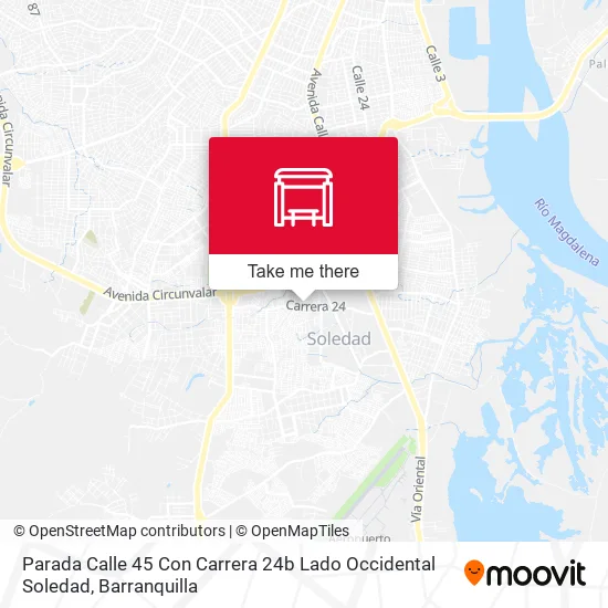Mapa de Parada Calle 45 Con Carrera 24b Lado Occidental Soledad