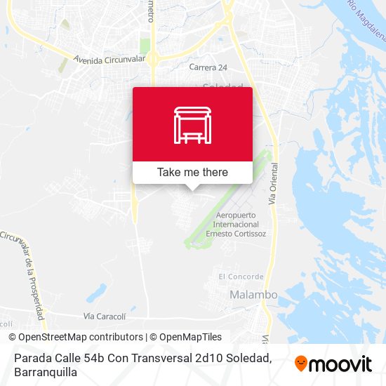 Parada Calle 54b Con Transversal 2d10 Soledad map