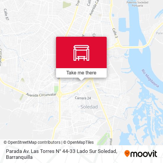 Mapa de Parada Av. Las Torres N° 44-33 Lado Sur Soledad