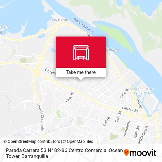 Mapa de Parada Carrera 53 N° 82-86 Centro Comercial Ocean Tower