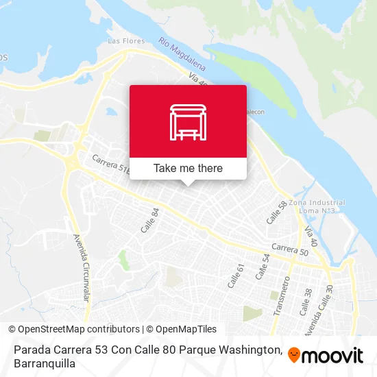 Mapa de Parada Carrera 53 Con Calle 80 Parque Washington