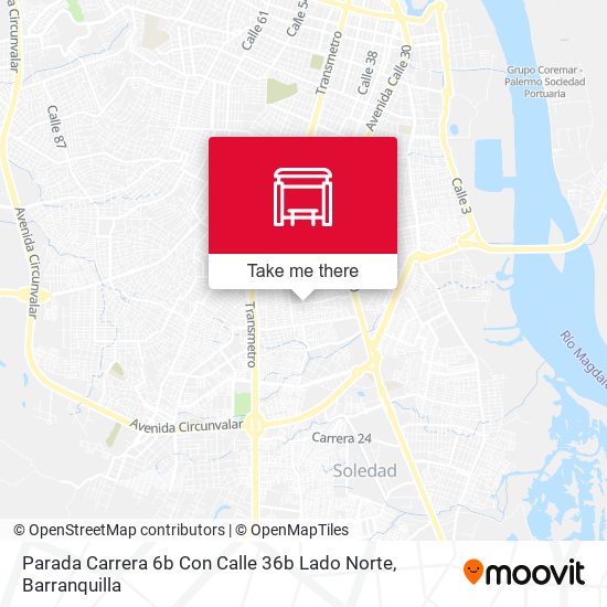 Mapa de Parada Carrera 6b Con Calle 36b Lado Norte