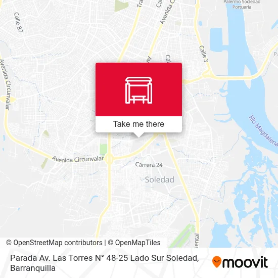 Mapa de Parada Av. Las Torres N° 48-25 Lado Sur Soledad
