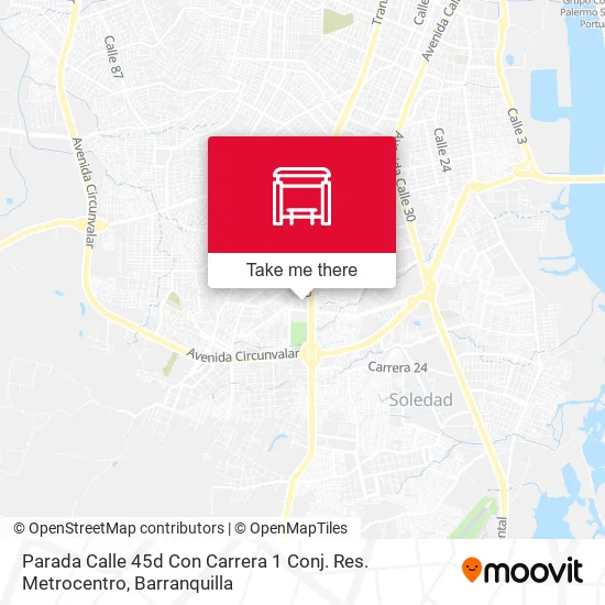 Mapa de Parada Calle 45d Con Carrera 1 Conj. Res. Metrocentro
