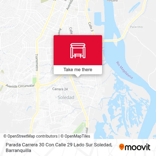 Mapa de Parada Carrera 30 Con Calle 29 Lado Sur Soledad