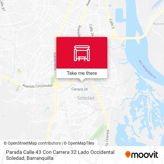 Mapa de Parada Calle 43 Con Carrera 32 Lado Occidental Soledad